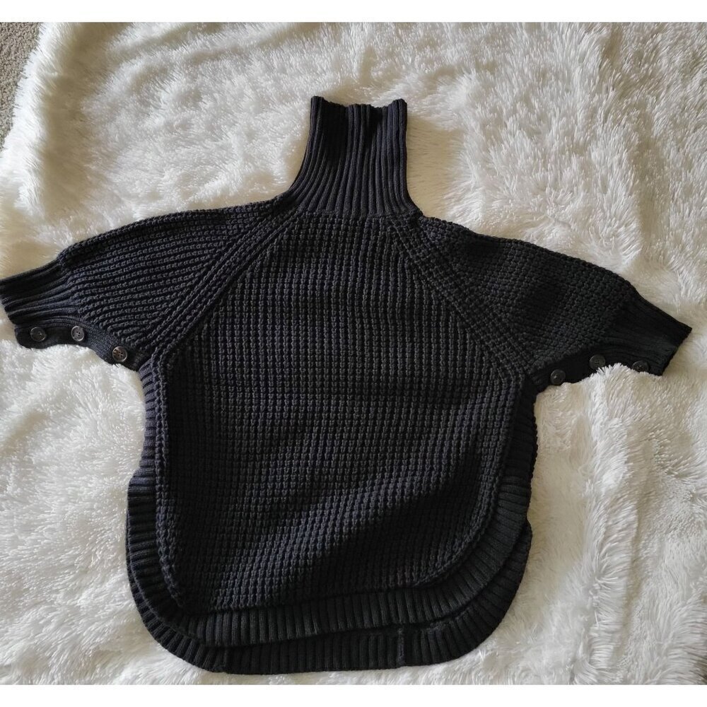 J.Crew Re-Imagined Cotton Turtleneck Short Sleeve Poncho Sweater-XS - Picture 6 of 10